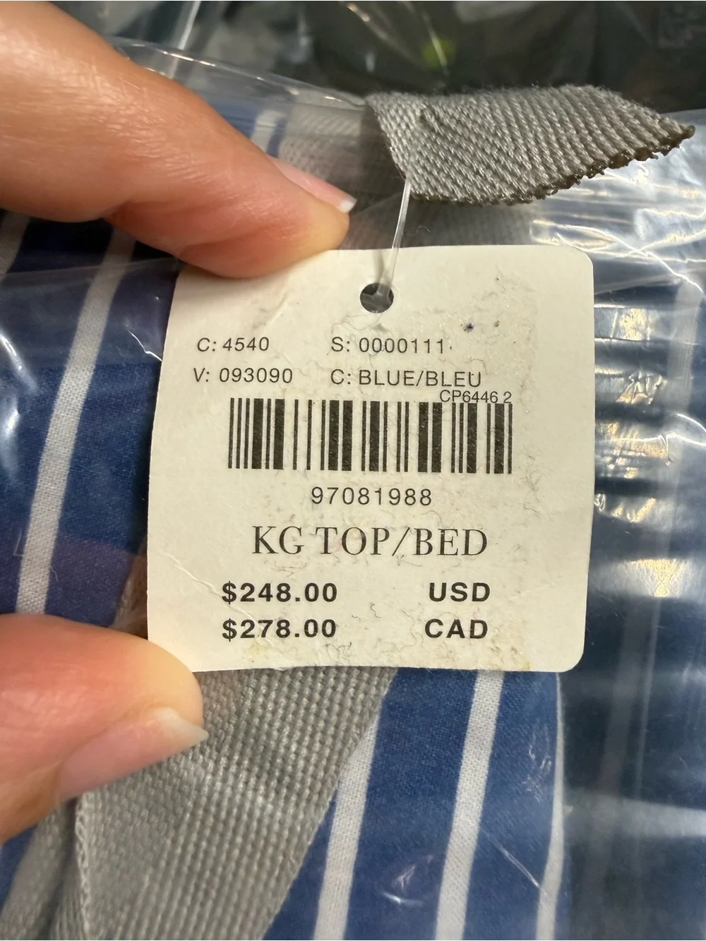 Anthropologie Livia Blue Stripe King Duvet Cover & 2 King Shams NWT